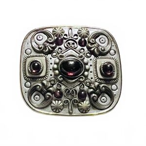 Michal Golan Rectangular Garnet Brooch/Pendant